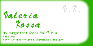 valeria kossa business card